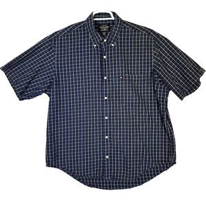 Ralph Lauren Jeans Men's Shirt‎ Large Blue Plaid 100% Cotton Button-Down M861